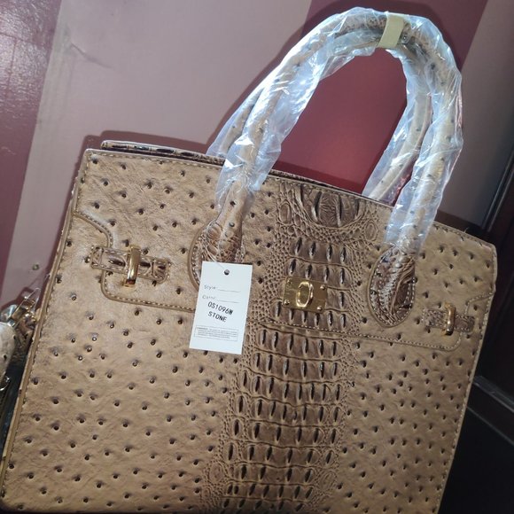 Brand new croc-embossed women's handbag and wallet set - Picture 2 of 6